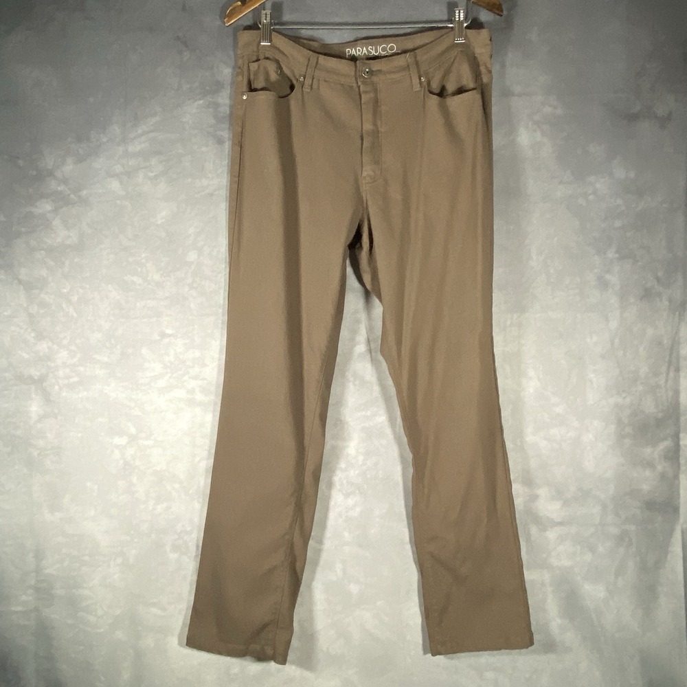 Parasuco Jeans Brown Stretch Casual Jeans Pants Straight Leg Size 14